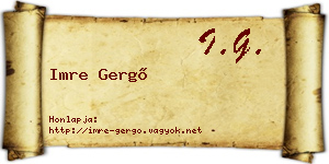 Imre Gergő névjegykártya