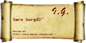 Imre Gergő névjegykártya